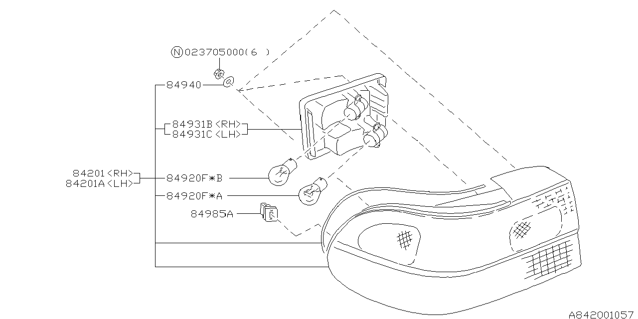 Subaru 84201AC020 Rear Combination Lamp