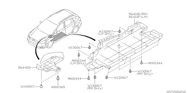2013 Subaru XV Crosstrek Under Cover & Exhaust Cover Diagram 5