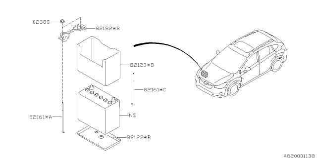 2013 Subaru XV Crosstrek Battery Equipment Diagram 2