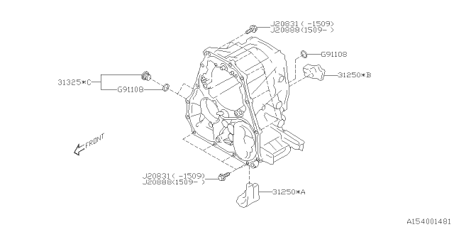 2013 Subaru XV Crosstrek Automatic Transmission Case Diagram 6