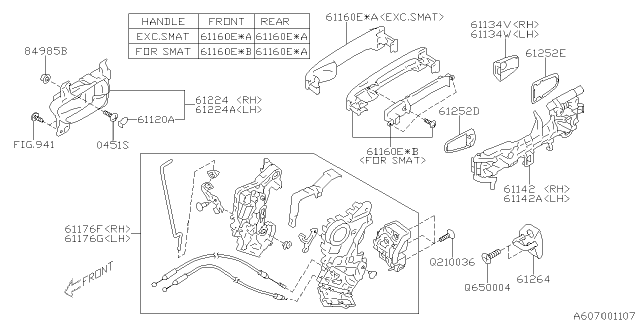 2013 Subaru XV Crosstrek Door Parts - Latch & Handle Diagram 2