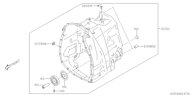 2013 Subaru XV Crosstrek Automatic Transmission Case Diagram 8