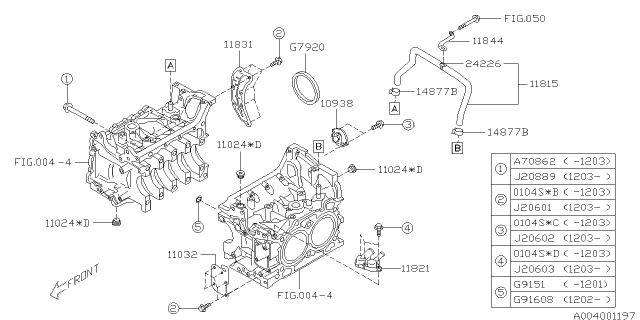 2012 Subaru Forester Plug Main Gallery Diagram for 11024AA140