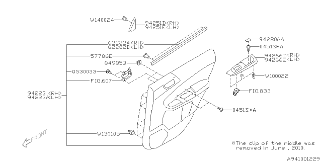 2009 Subaru Forester Door Trim Diagram 2