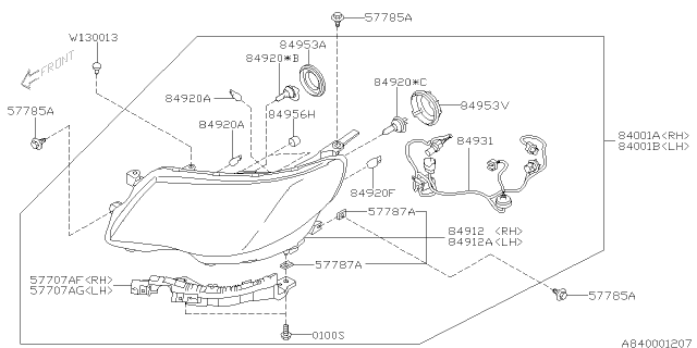 2013 Subaru Forester Head Lamp Diagram 1