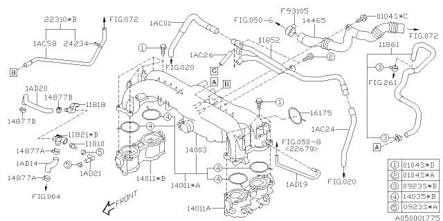 2010 Subaru Forester Pcv Pipe Diagram for 11852AA091