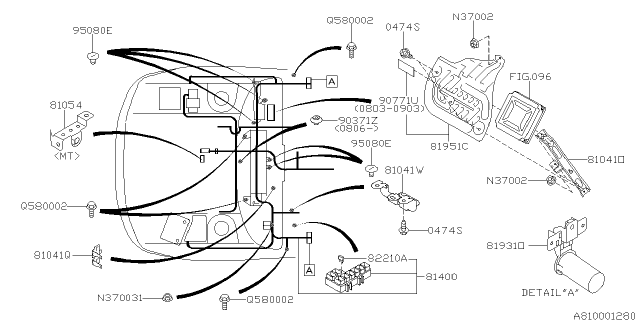 2010 Subaru Forester Connector Bracket OBD2 Diagram for 81041FG030