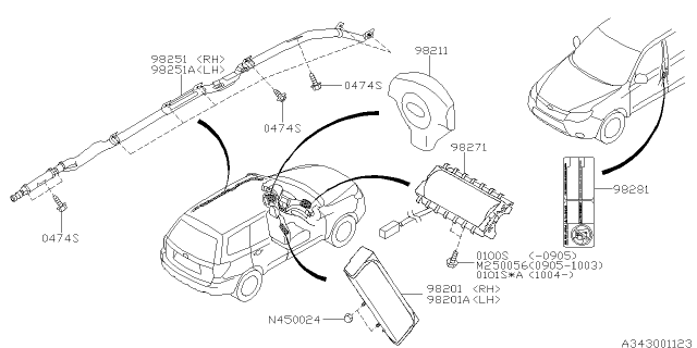 2013 Subaru Forester Air Bag Diagram 1