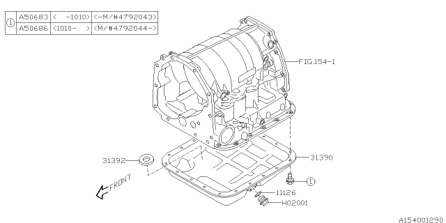 2012 Subaru Forester Automatic Transmission Case Diagram 2