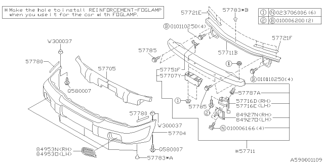 2000 Subaru Forester Front Bumper Diagram 1