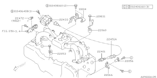 2002 Subaru Forester Spark Plug & High Tension Cord Diagram