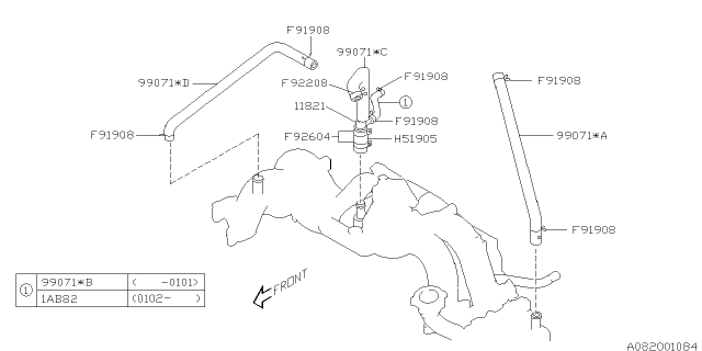 1998 Subaru Forester Emission Control - PCV Diagram 1