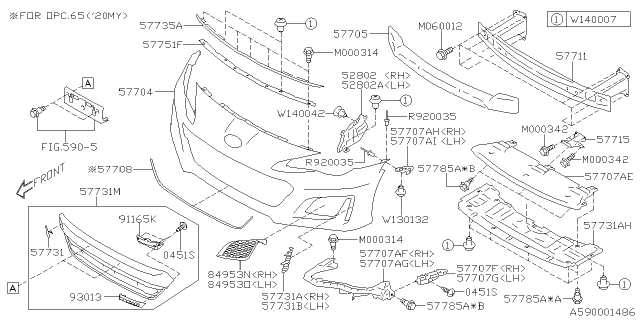 2020 Subaru BRZ Bracket Center Lower Front Diagram for 57707CA060