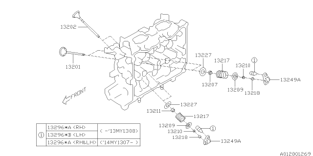 2013 Subaru BRZ SHIM Valve Diagram for 13218AL150