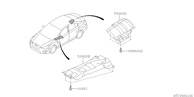 2012 Subaru Impreza Under Cover & Exhaust Cover Diagram 1
