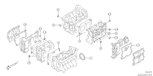 2012 Subaru Impreza Engine Assembly Diagram 2