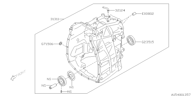2012 Subaru Impreza Automatic Transmission Case Diagram 3