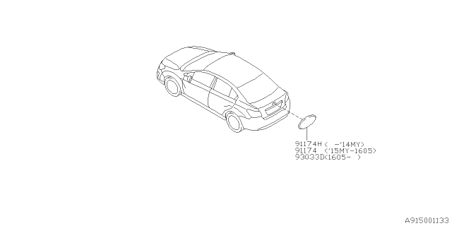 2012 Subaru Impreza Molding Diagram 1