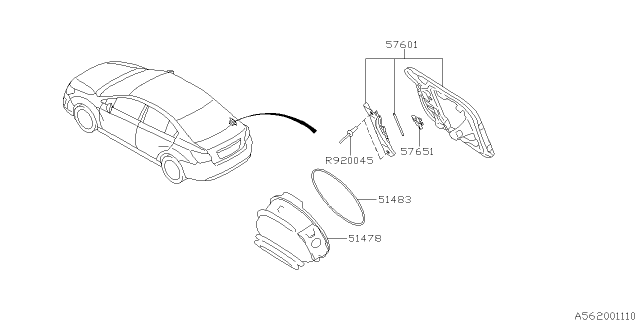 2012 Subaru Impreza Trunk & Fuel Parts Diagram 2