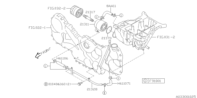 2001 Subaru Outback Oil Cooler - Engine Diagram