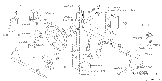 2001 Subaru Outback Electrical Parts - Body Diagram 4