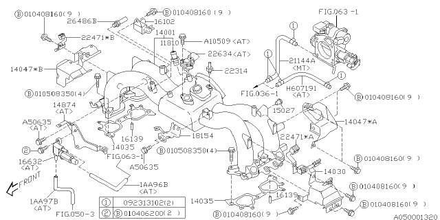 2001 Subaru Legacy Hose Vacuum Diagram for 99071AA96B