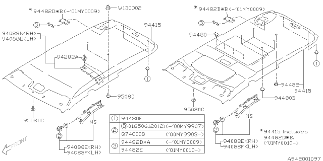 2001 Subaru Outback Roof Trim Diagram 2