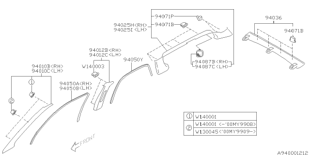 2001 Subaru Outback Inner Trim Diagram 6