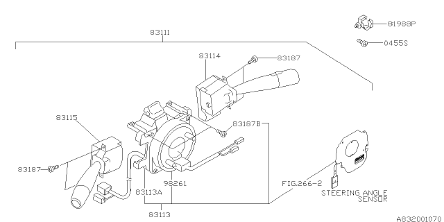 2003 Subaru Outback Steering Roll Connector Diagram for 83116AE01A