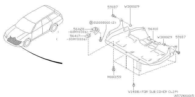 2001 Subaru Outback Under Cover & Exhaust Cover Diagram 3
