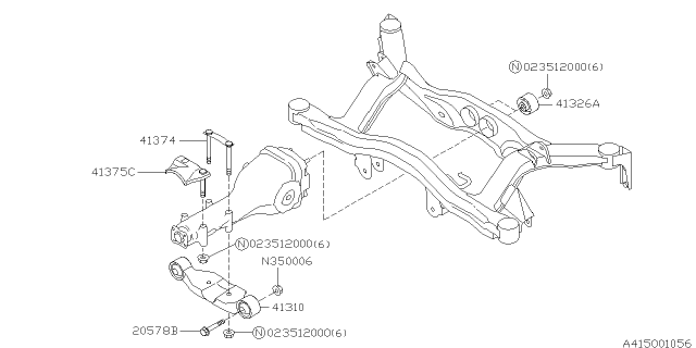 2001 Subaru Outback Differential Mounting Diagram