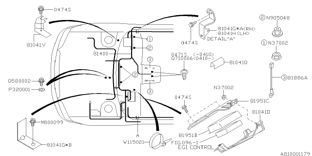 2005 Subaru Baja Bracket Complete EGI Unit Diagram for 81041AE080