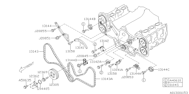 2001 Subaru Outback Camshaft & Timing Belt Diagram 4