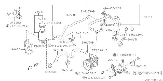 2001 Subaru Outback Power Steering System Diagram 1