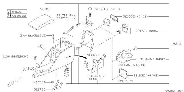 2001 Subaru Outback Console Box Diagram 5