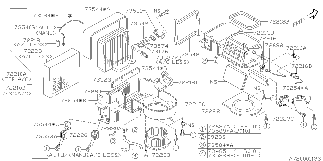 2001 Subaru Legacy EVAP Sub Assembly Diagram for 73523AE010