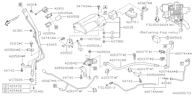 2019 Subaru Crosstrek Connector Q 10 Diagram for 42042FL320