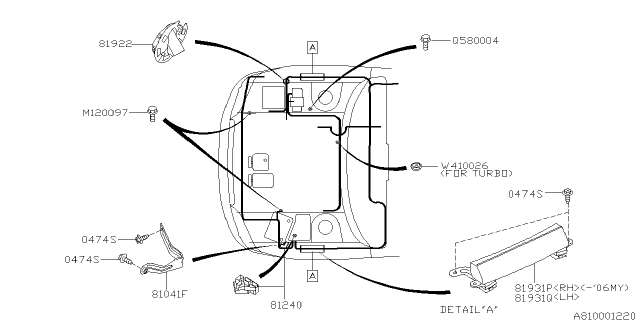 2005 Subaru Outback Hole Plug(F Apr) Diagram for 81922AG00A
