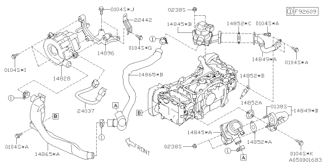 2009 Subaru Legacy Gasket ASV Diagram for 14852AA080