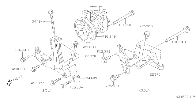 2009 Subaru Legacy Power Steering System Diagram 1
