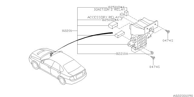 2007 Subaru Legacy Joint Box Assembly Usa Diagram for 82201AG02C