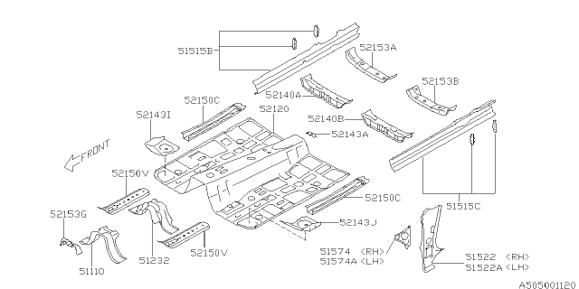 2007 Subaru Outback Body Panel Diagram 1