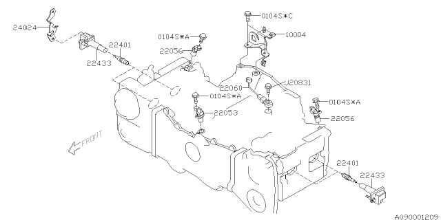 2007 Subaru Outback Spark Plug & High Tension Cord Diagram 2