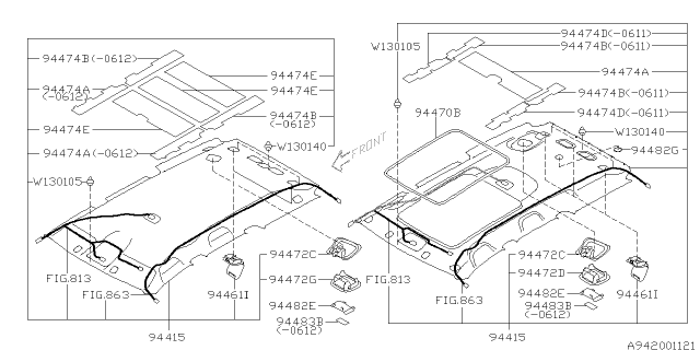 2009 Subaru Legacy Roof Trim Diagram 2