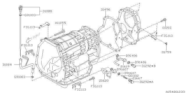 2005 Subaru Outback Automatic Transmission Case Diagram 3