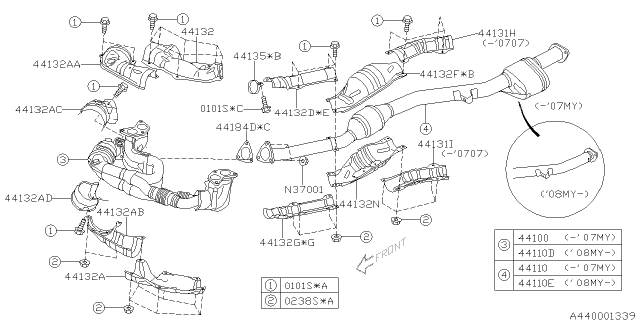 2009 Subaru Legacy Exhaust Diagram 1