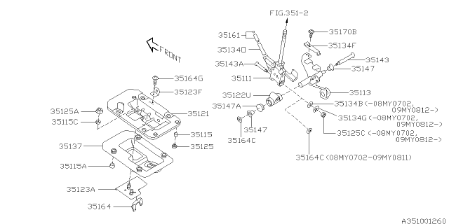 2009 Subaru Legacy Selector System Diagram 3