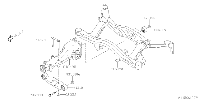 2007 Subaru Outback Differential Mounting Diagram