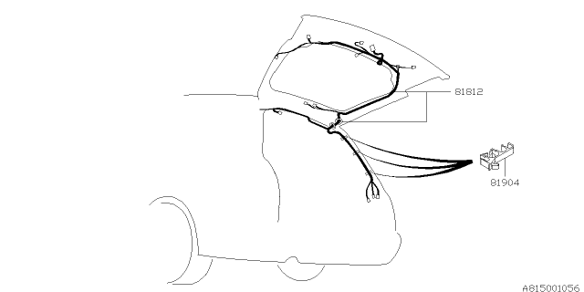 2007 Subaru Outback Cord Back Door Diagram for 81812AG03C