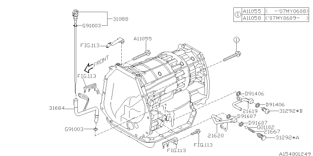 2009 Subaru Legacy Automatic Transmission Case Diagram 2
